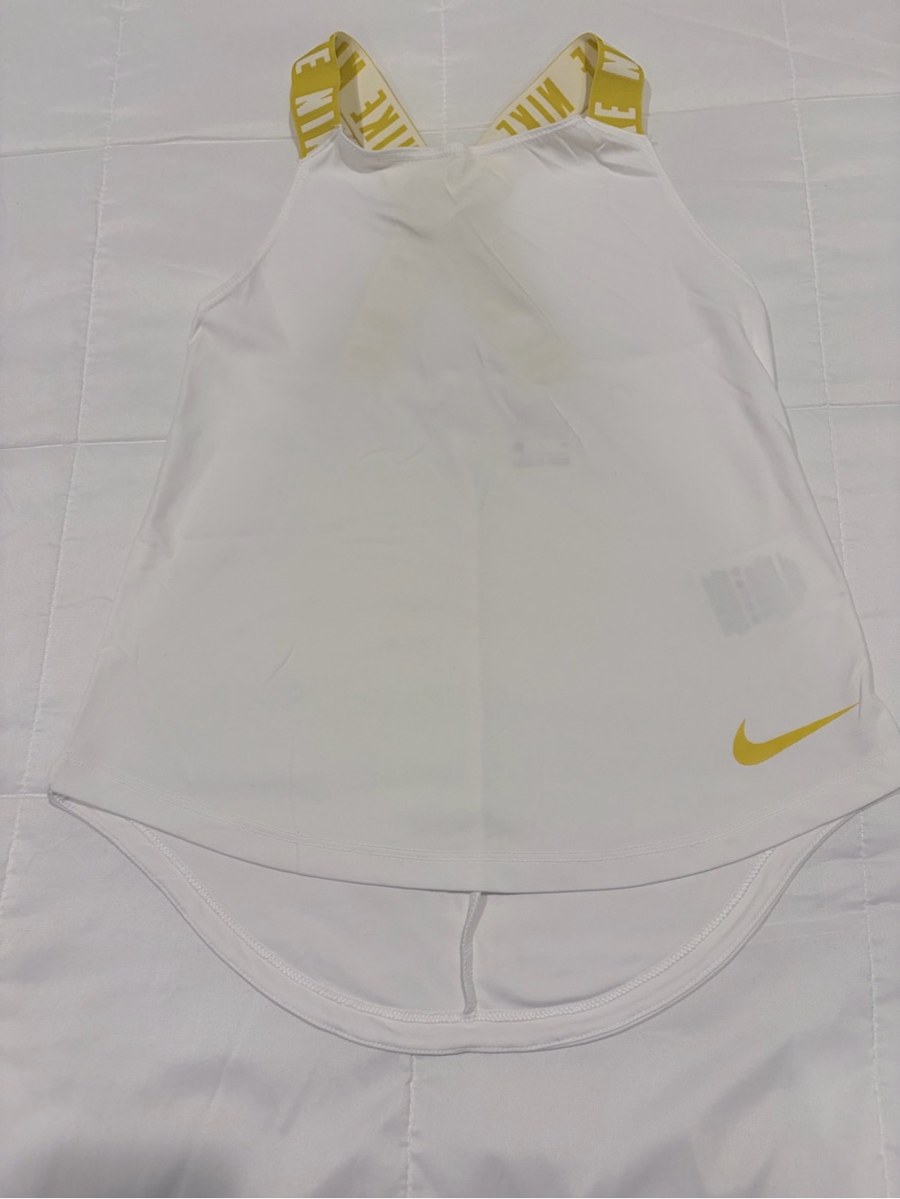 Nike White Tank Top with Yellow Accents